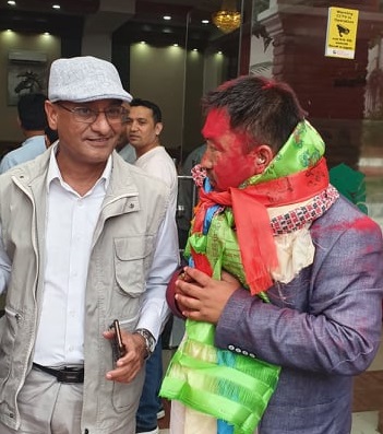 With Former labor minister of Nepal 